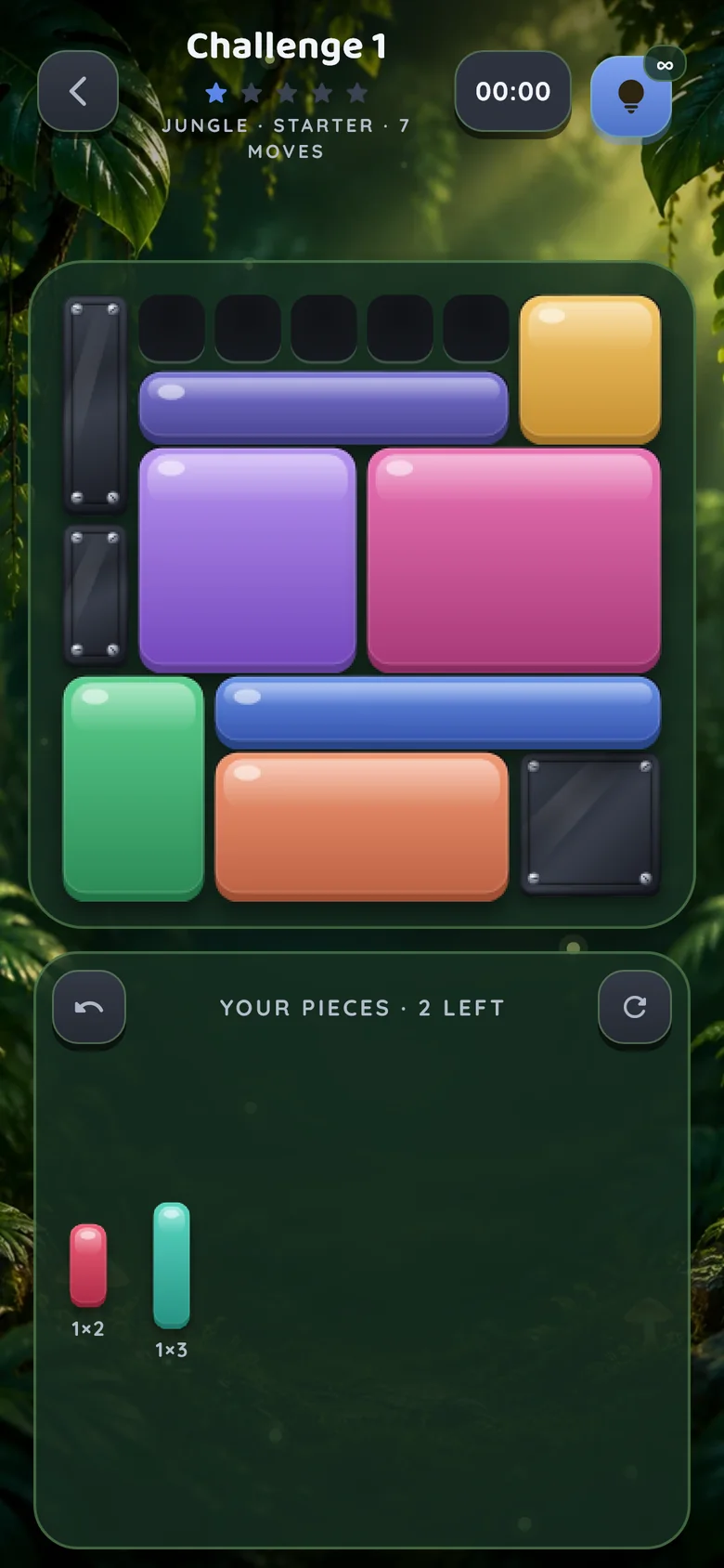 JIGNOVA gameplay in the Jungle world with black bolted blocks