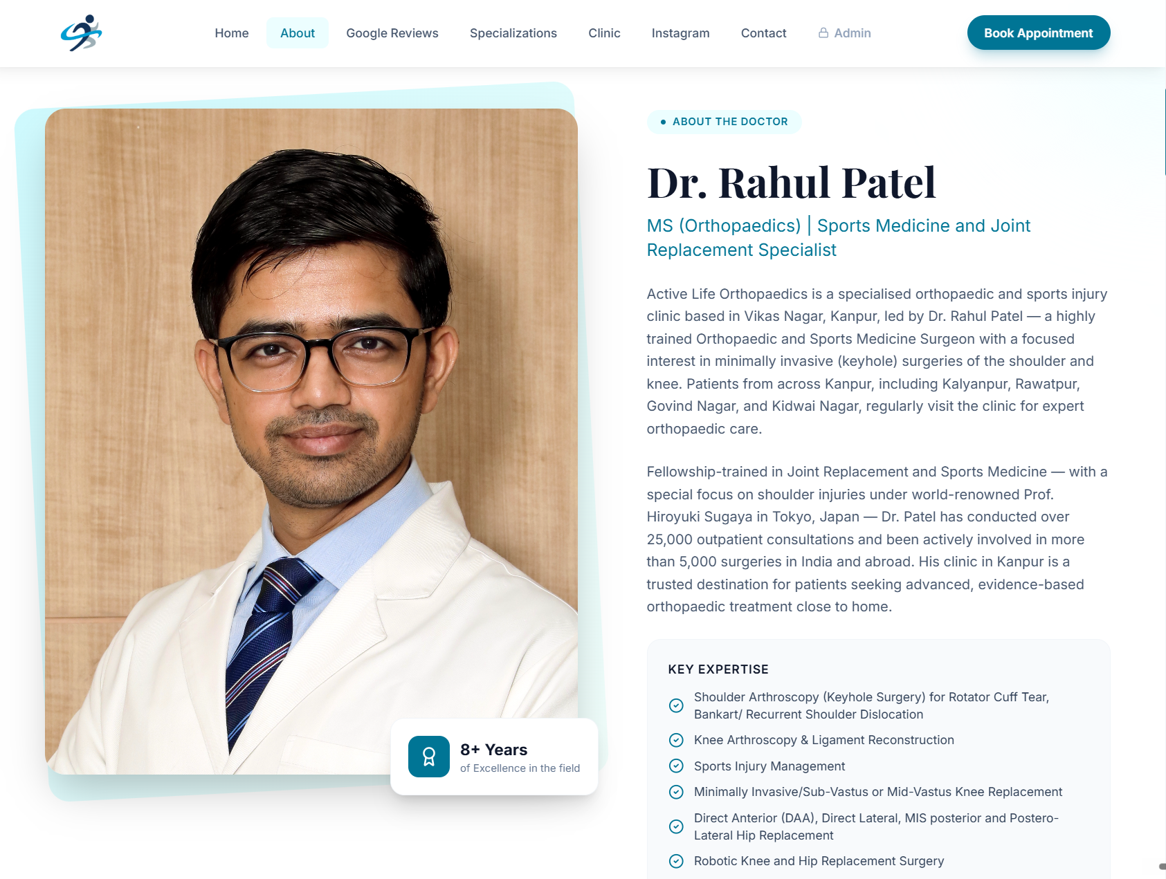Specialist profile and credentials