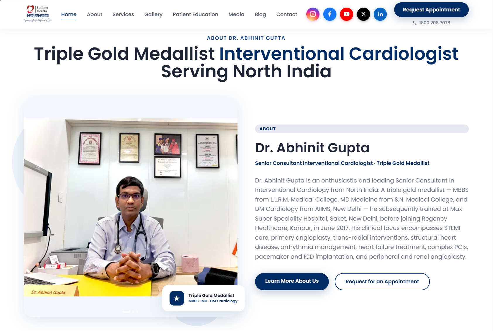 Doctor profile page