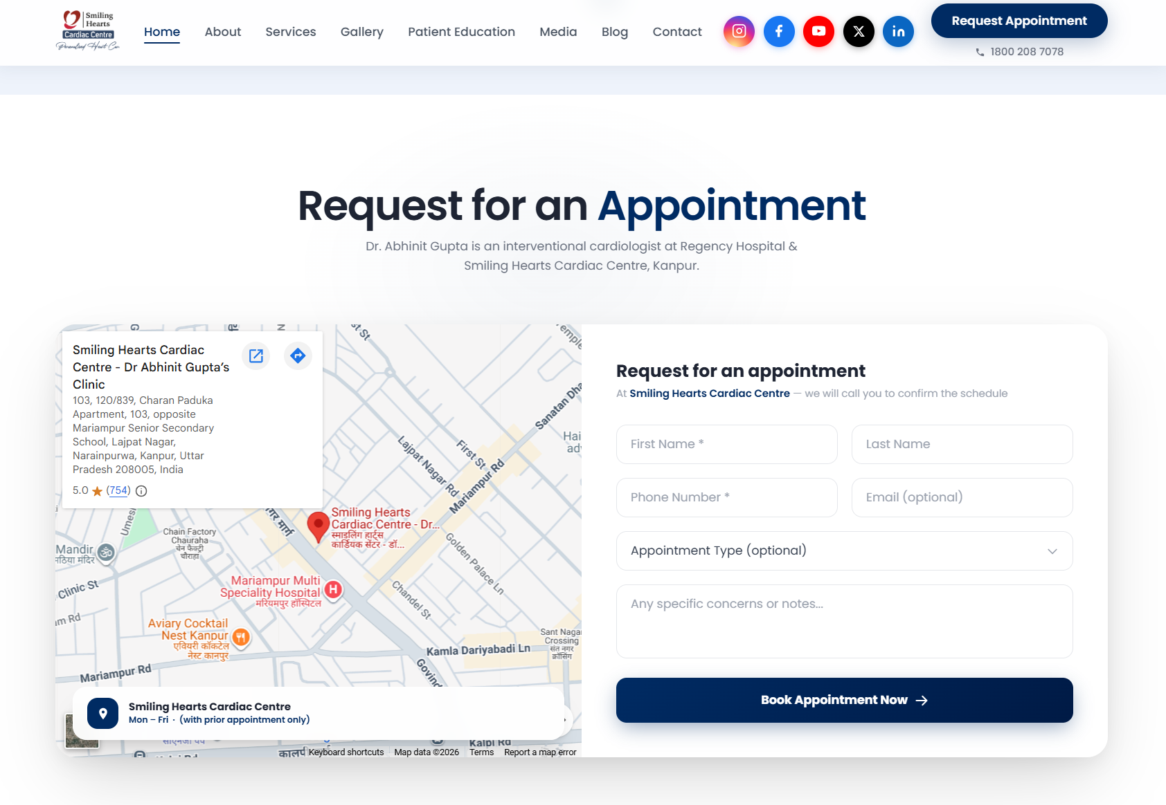 Consultation booking page