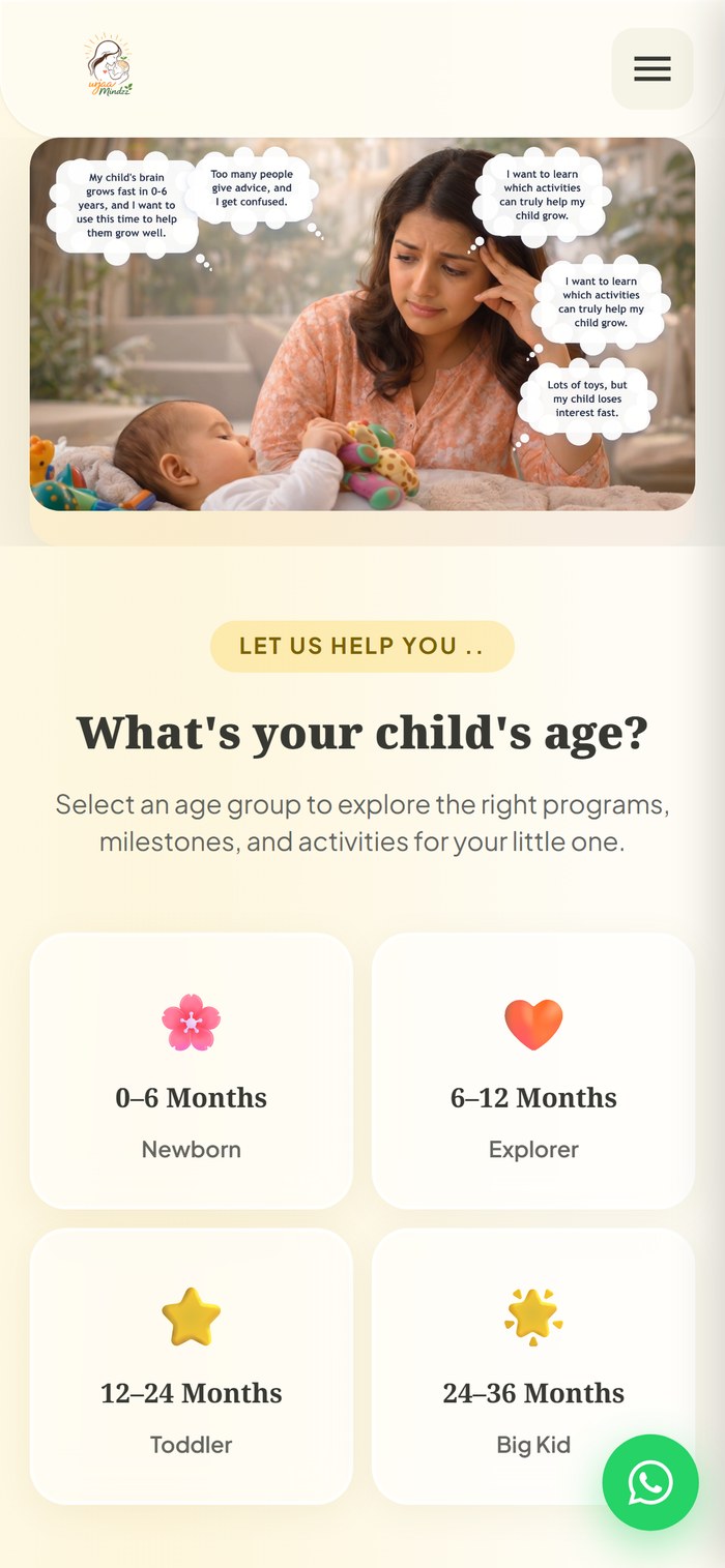 Urjaa Mindzz on a phone - hero and age selector